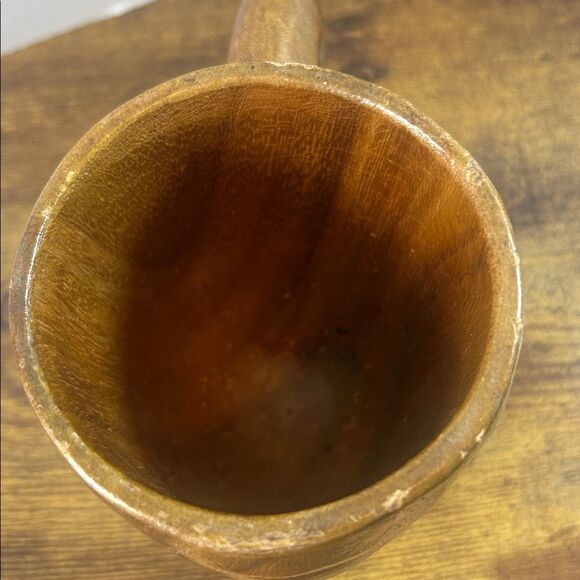 Tiki Type Inspired Wooden Carved Mug Boho Tribal Face Handle Vintage Bar Cup Mug - Picture 10 of 12